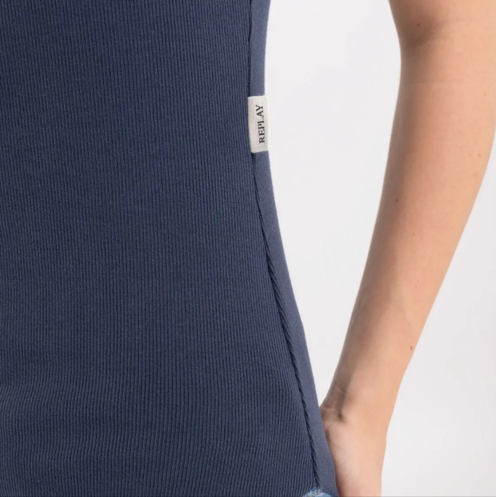 Replay Slim Fit Ribbed Top - Picture 4 of 7